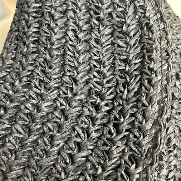 Primark Black Raffia Macrame Shoulder Strap Crossbody Bohemian Bag NWT - Picture 13 of 16